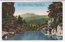 DAM on WINOOSKI RIVER at BOLTON FALLS, VT. – CAMEL’S HUMP – 1915 Postcard picture