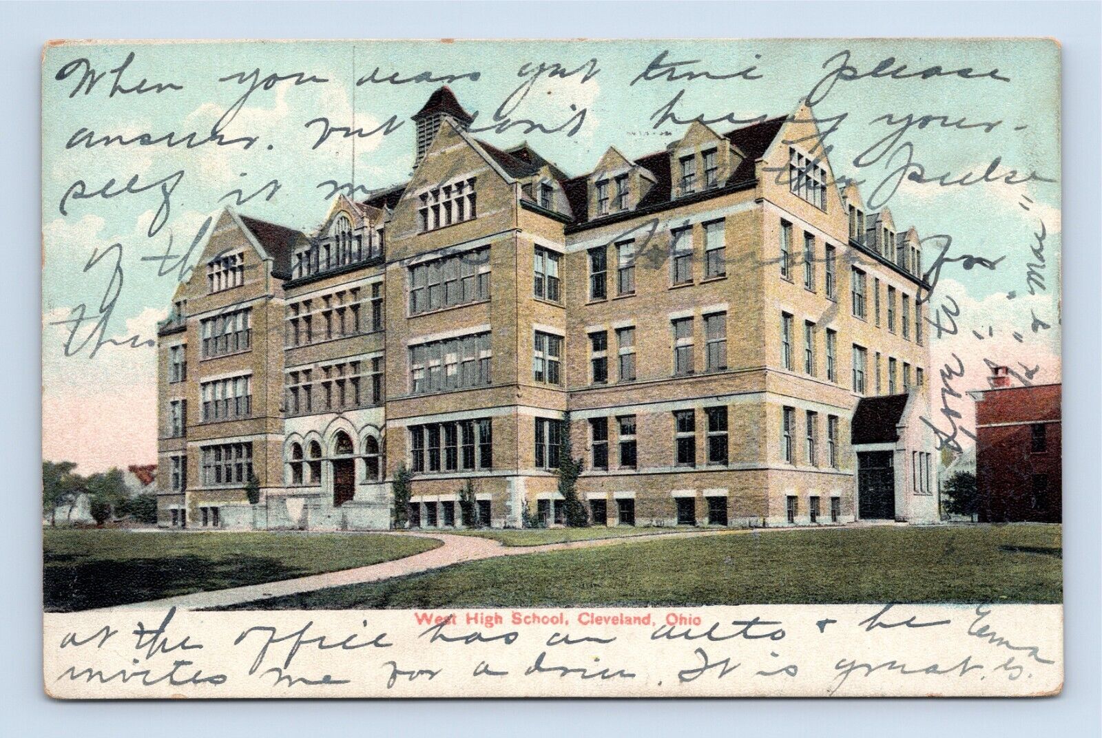 West High School Clevland Ohio Divided Back Postcard Posted In 1909 Ben Stamp